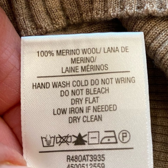 Hudson Women's wool Tan Crewneck Cutout Shoulder Stretchy Sweater new, as is L - Picture 11 of 16